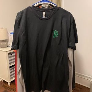 Black with Green Logo Branded Bills Men’s Large Short-sleeve T-shirt